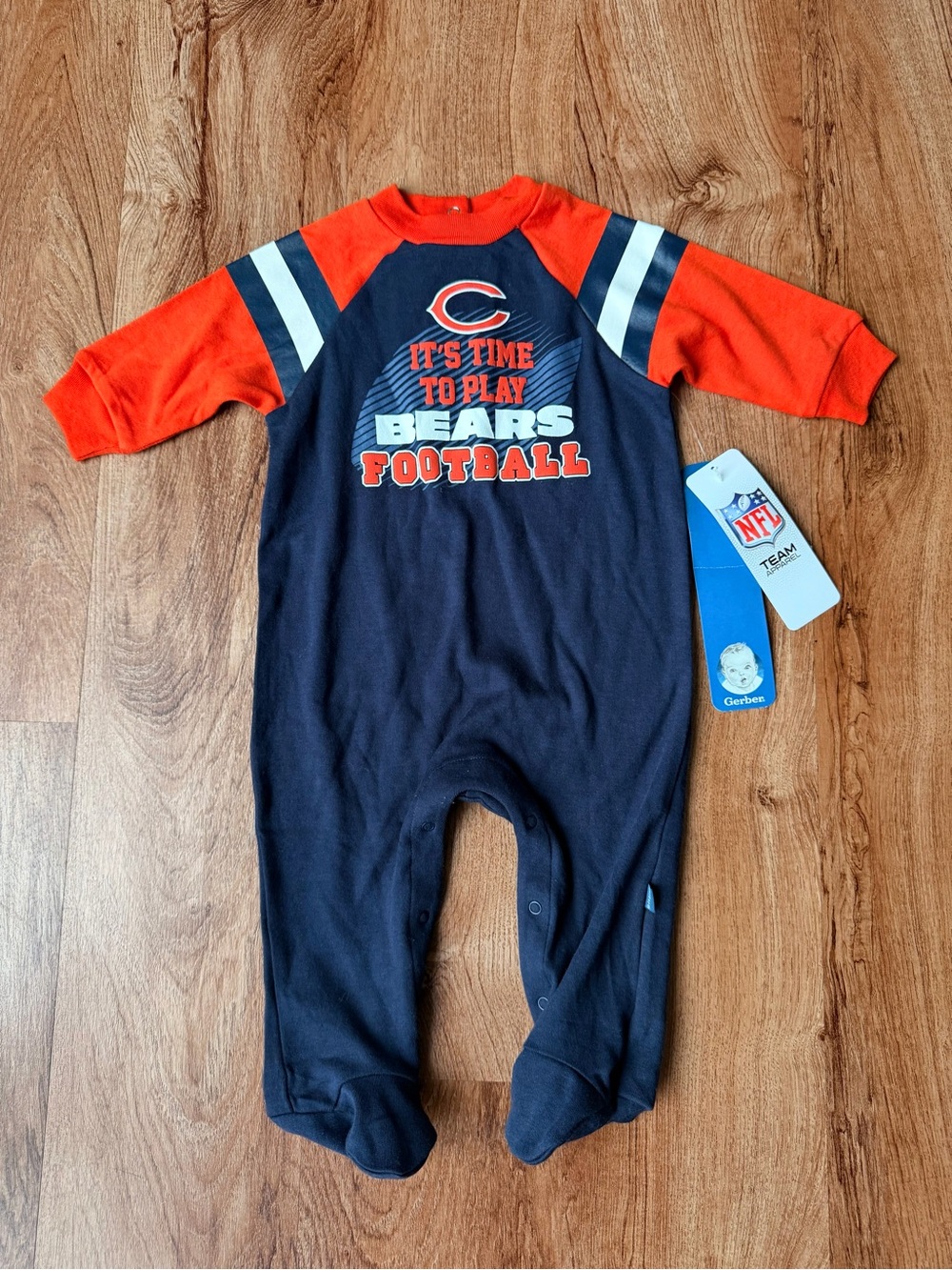 Gerber Chicago Bears Navy & Orange Baby One-Piece